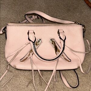 Rebecca Minkoff Pale Pink Pebbled Leather Satchel with Tassels